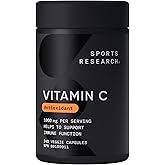 Sports Research Vitamin C 1000mg - Non-GMO Project Verified Ascorbic Acid Vitamin C Supplement for Immune Support & Antioxida