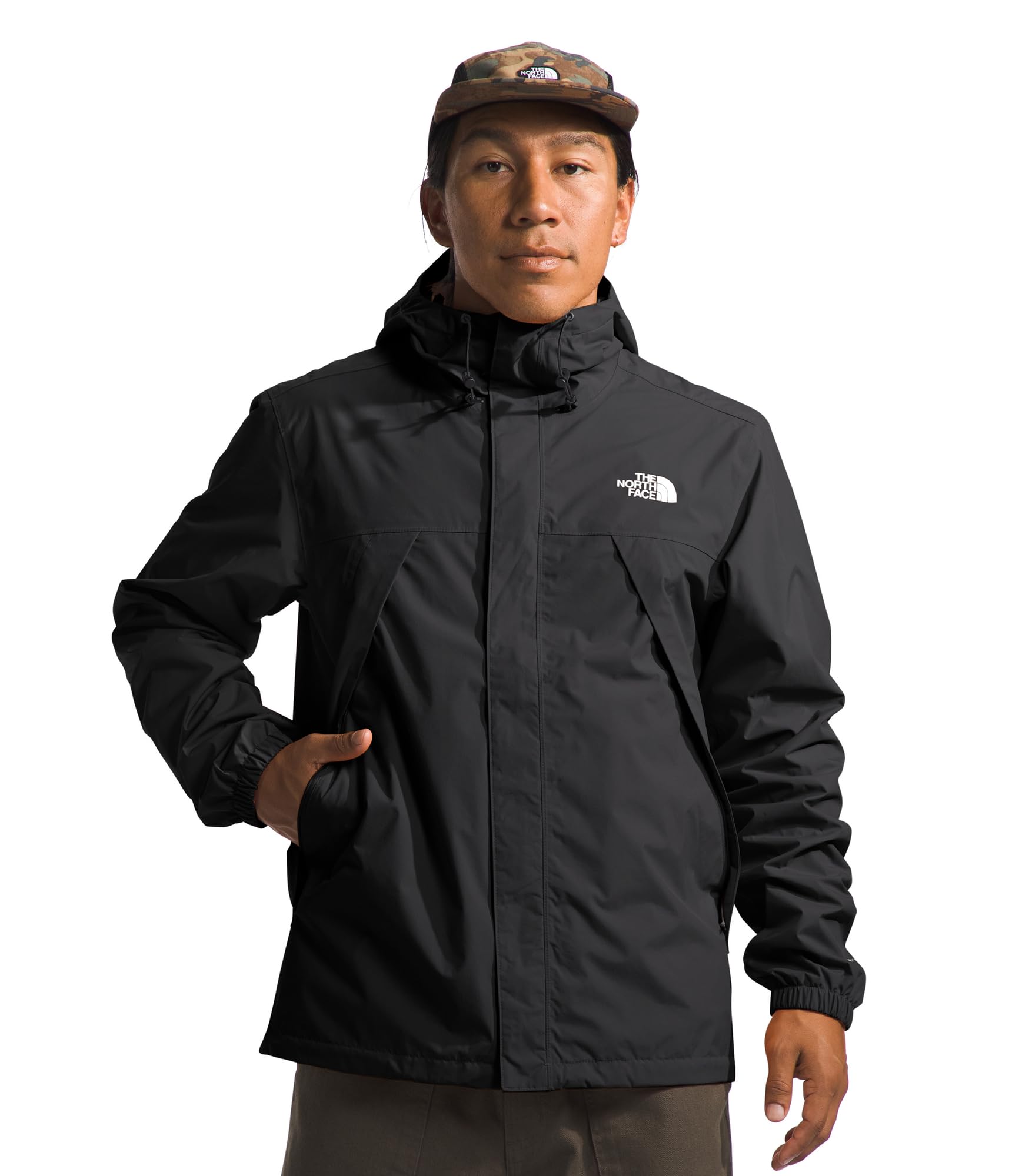 The North Face Men's Antora Jacket (Standard & Big Size) - Waterproof & Windproof Rain Coat, Secure Zip Hand Pockets, TNF Black-NPF, 3X-Large Image