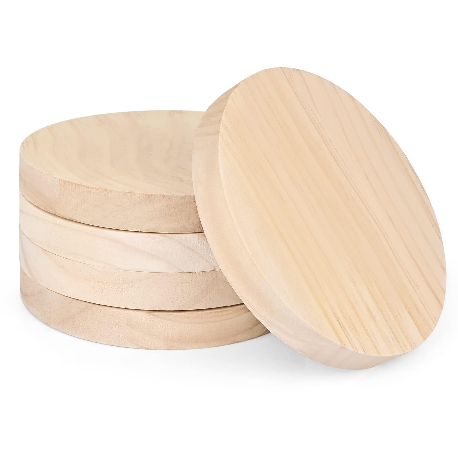 Yangbaga 5 PCS Natural Wood Slices 15CM Unfinished Predrilled Log Discs Wooden Circles 20 mm Thickness for DIY Crafts Wooden Discs Wedding Centrepieces Christmas Decoration for Crafts, Painting