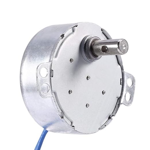 Synchronous Synchron Motor,Turntable motor withwith 7mm/0.275in Flexible Coupling Connector,110V motor, 50/60Hz AC 100~127V 4W 5-6RPM/MIN CCW/CW For ...