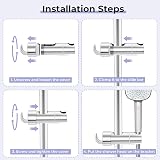 Alyvisun Shower Head Holder with 2 Hooks Chrome Adjustable 16-27mm view 7