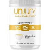 Unjury 100% Whey Protein Isolate Powder, Chicken Soup, 21g, 15 Servings | 21g Whey Isolate Per Scoop, Complete Amino Profile, Lactose Free, and Great Tasting