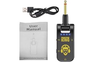 AOWINHIT Silent Guitar Headphone Amp Rechargeable Portable Guitar Amplifier with 50H Playtime High Fidelity Sound for Electri