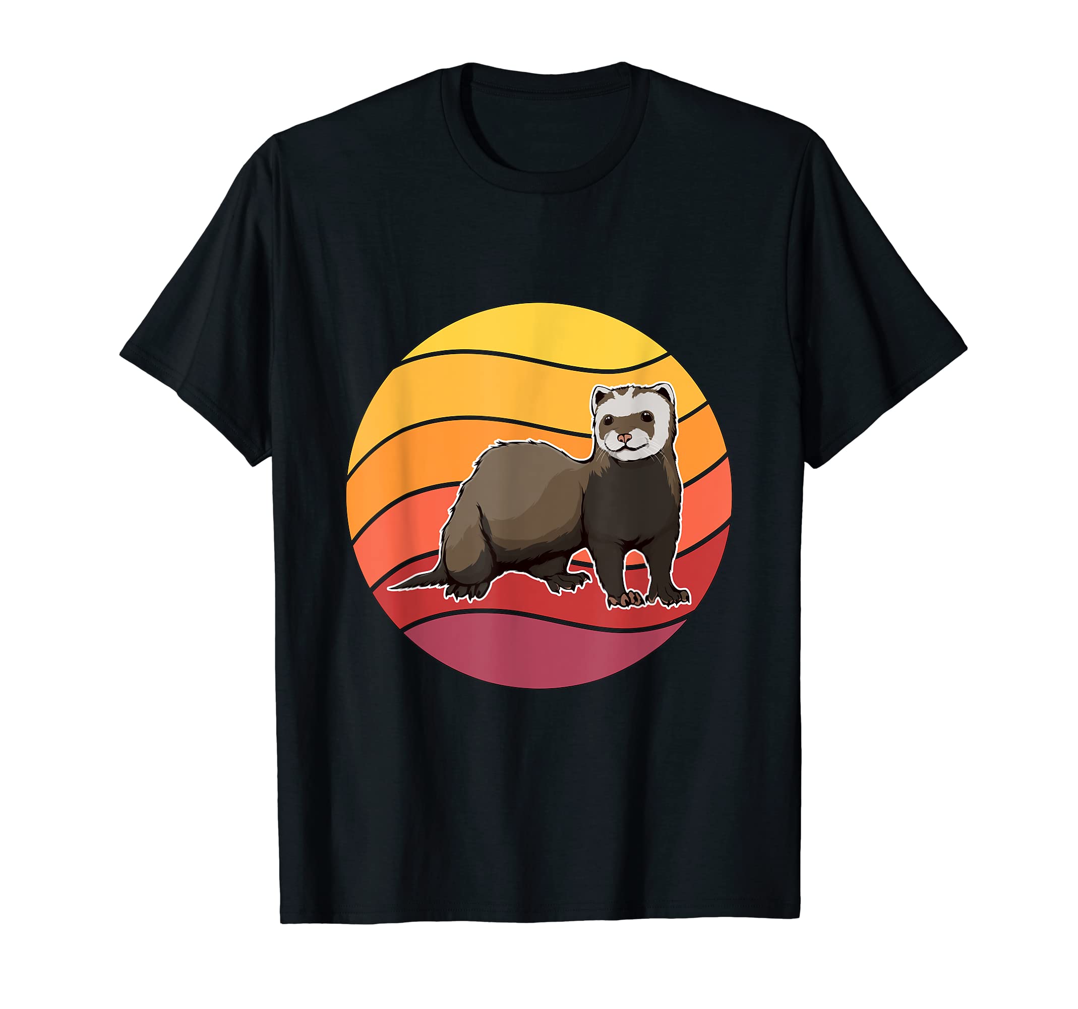 Ferret Retro Sunset Ferret Ferrets T-Shirt