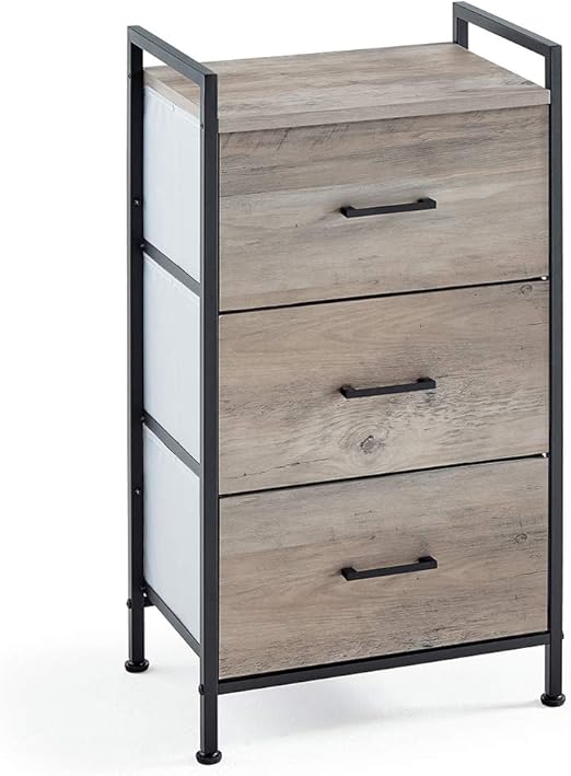 Amazon Com Linsy Home 3 Drawer Nightstand Industrial Dresser Tall Storage Tower For Living Room Bedroom Hallway Nursery Ls200e1 A Kitchen Dining