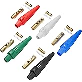 (5PCS Female) CLS40 400A Cam Lock Power Connector，Camlock Wire Set with 5 Female for Power Distro Cord, 2/0-4/0 Cam-Lock Cable, 600V Camlocks Connectors for Stage Entertainment/Industrial, 5 Colors