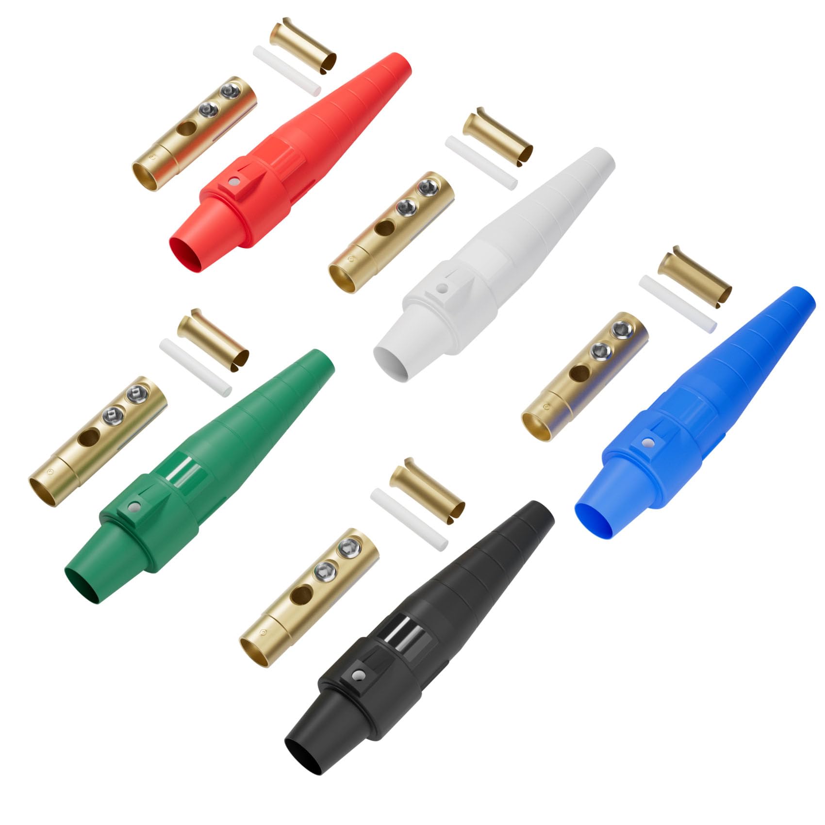 Photo 1 of (5PCS Female) CLS40 400A Cam Lock Power Connector?Camlock Wire Set with 5 Female for Power Distro Cord, 2/0-4/0 Cam-Lock Cable, 600V Camlocks Connectors for Stage Entertainment/Industrial, 5 Colors