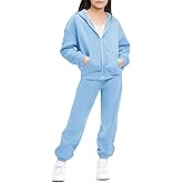 Stelle Girls Athletic Sweatsuit 2 Pieces Sweatshirts and Pant Long Sleeve Zip Up with Pockets Outfits Set