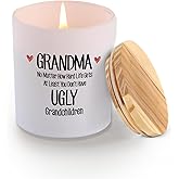 Grandma No Matter How Hard Life Gets at Least You Don’t Have Ugly Grandchildren Grandma Gifts Grandparents Day Scented Candle Home Office Jar Candles Sage Floral Lavender Scent 9.5 oz