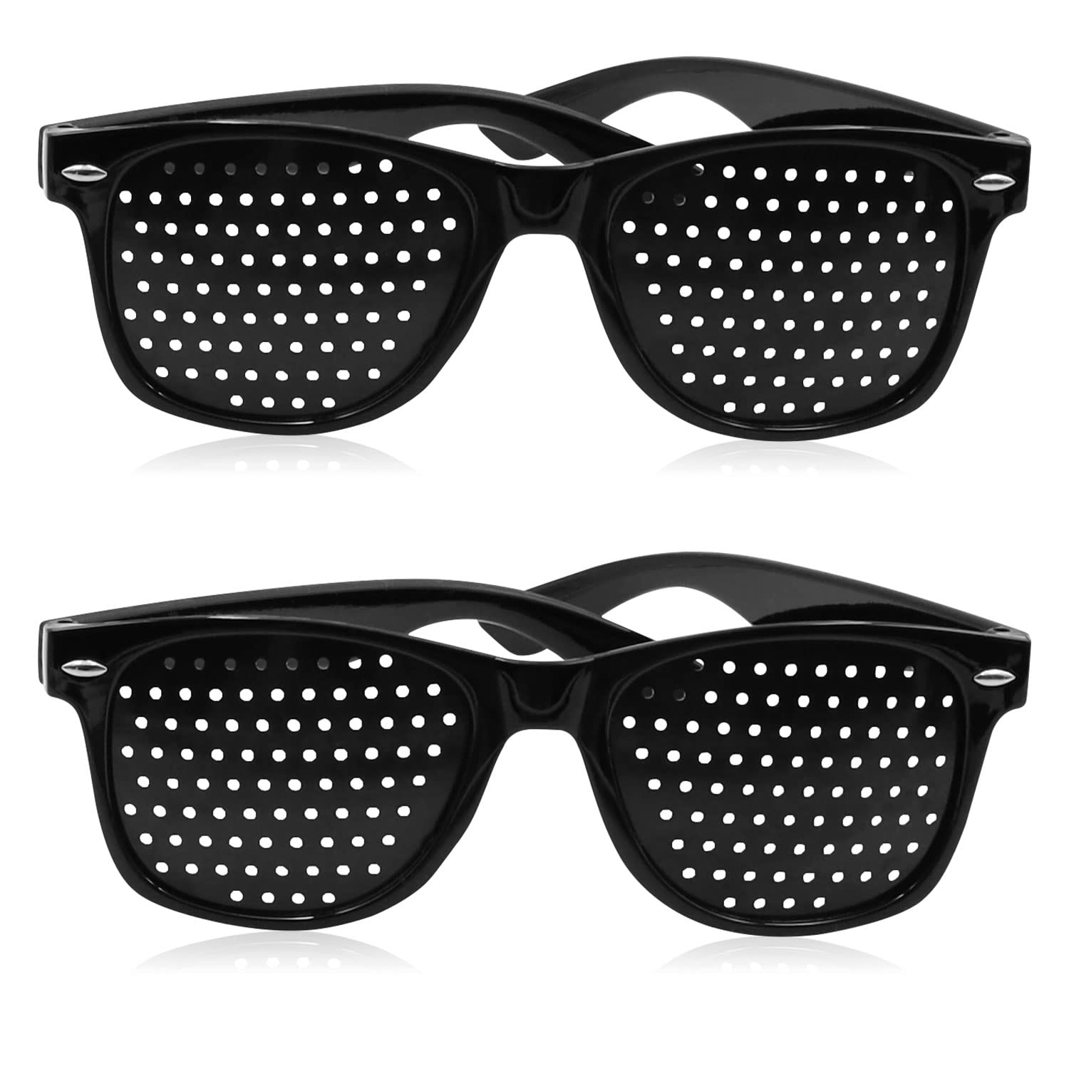 Horolas Pinhole Glasses for Improving Vision, Black Unisex Eyesight Strengthening Pinhole glasses, 2pcs