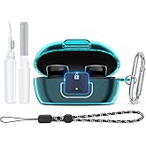 Secure Lock Case for New Bose QuietComfort Earbuds Case(2024), Clear TPU Shockproof Protective Cover for Bose QuietComfort Earbuds 2024 with Cleaning Kit& Keychain&Lanyard (Clear Blue)