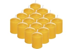 AGLARY 16PCS Beeswax Votive Candles – Handcrafted Natural Mini Pillar Beeswax Candles in Bulk, Ideal Pure Votive Candles for 