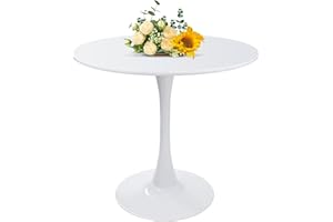 Ufurpie 31.5" Round Dining Table for 2-4 People, Mid-Century Tulip Kitchen Dining Table, MDF Tabletop and Pedestal Table,Easy Assembly End Table Leisure Coffee Tables,White