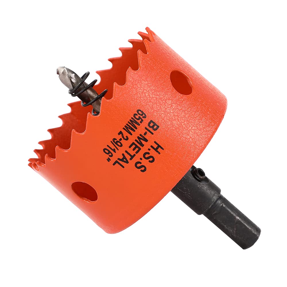 Dribotway 65mm 2-9/16'' Hole Saw, Bi-Metal Hole Saw Drill Bit High Speed Steel, Cutting Circular Holes, for Wood and Metal, Can Easily Drill Wood, Plastic, Plywood, Thin Metal