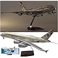 1/160 Scale 20.1in Airplane A380 ETIHAD Airline Model with Light and Wheel Diecast Plastic Resin Plane for Collection Alloy Diecast Aircraft Jet Model Plane Gift(Light)