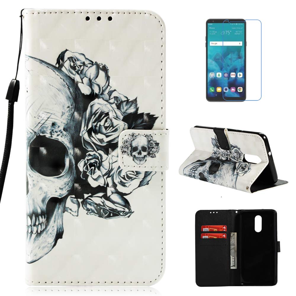 Best lg stylo 3 skull phone case with kickstand