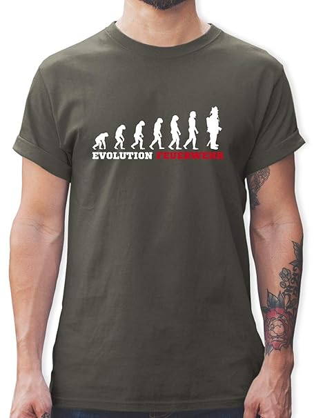 Feuerwehr - Evolution Feuerwehr - Herren T-Shirt Rundhals