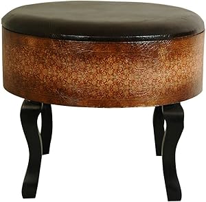 Oriental Furniture Olde-Worlde Vintage Ottoman/Stool