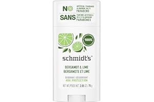 Schmidt's Natural Origin Deodorant 48 Hour Protection Bergamot & Lime Deodorant for Men and Women 75 g