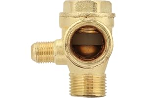 Eboxer Air Compressor Check Valve, 3 Port Zinc Alloy Unidirectional Check Valve, Male Threaded Tube Connector Fittings