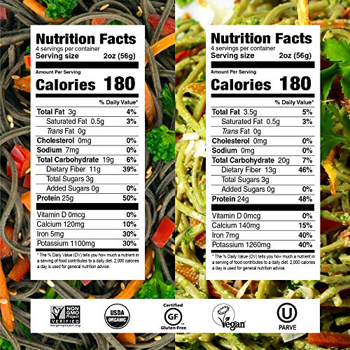 Explore Cuisine Organic Bean Spaghetti Variety Pack Edamame Spaghetti