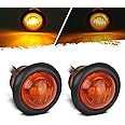 Partsam 2pcs 3/4" Mini Amber LED Marker Clearance Light Turn Signal Light Air Dam Lights, 3 Wires, 12V