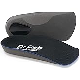 Dr. Foot's 3/4 Length Orthotic Inserts, Self-Adhesive Half Shoe Insoles for Flat Feet, Plantar Fasciitis, Fallen Arches, Over-Pronation, Heel Spurs, Feet Fatigue (Large)