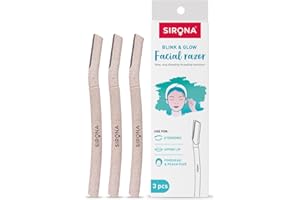 Sirona Blink & Glow Dermaplaning Razor for Women | Eyebrow Face Razor for Peach Fuzz & Precision Touch-Ups | Eyebrow & Facial