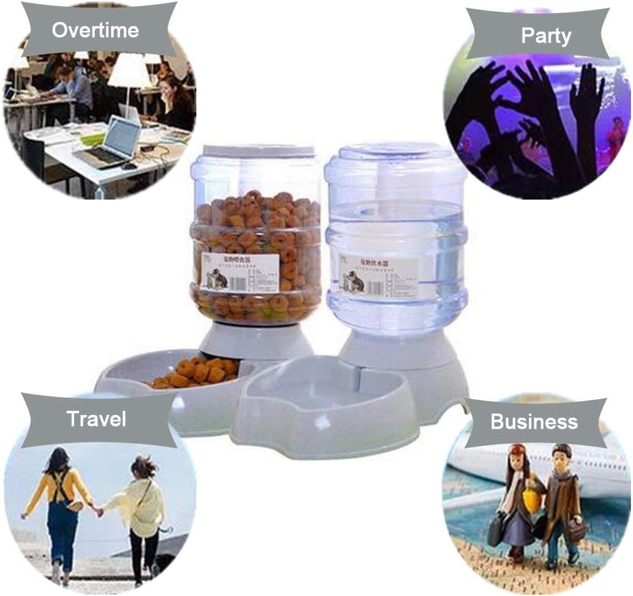 Pet Supplies : Blessed family Cat Water Fountain, Automatic Cat Feeder, Dog Water Dispenser, 1 Gal Pet Automatic Feeder Waterer (Waterer+Feeder) : 