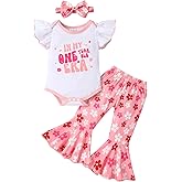 YOUNGER TREE Baby Girl 1st Birthday Outfit - My First Birthday Romper & Flared Pants