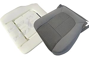 NLQR Front Driver Bottom Replacement Seat Cover & Foam Cushion Compatible with Ford F250 F350 F450 F550 2011-2016 Steel Gray 