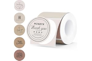 MUNBYN 2 Inch Thermal Labels Round, 2 Inch Thermal Label Stickers for Candle, Baking, 150 Sheets/1 Roll