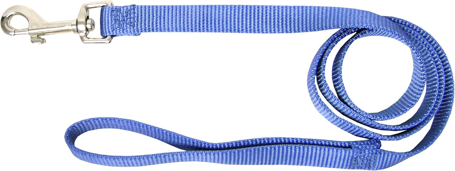 Hamilton Single Thick Deluxe Nylon Lead with Swivel Snap, 5/8-Inch by 4-Feet Long, Berry Blue