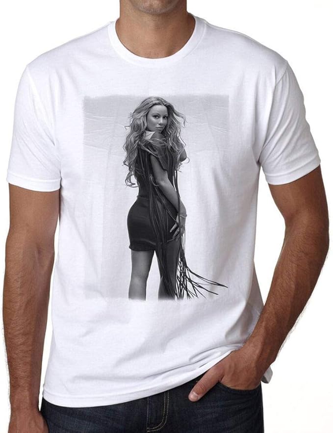 Mariah Carey t-Shirt 2 t Shirt top, Short Sleeves, Cotton White Gift