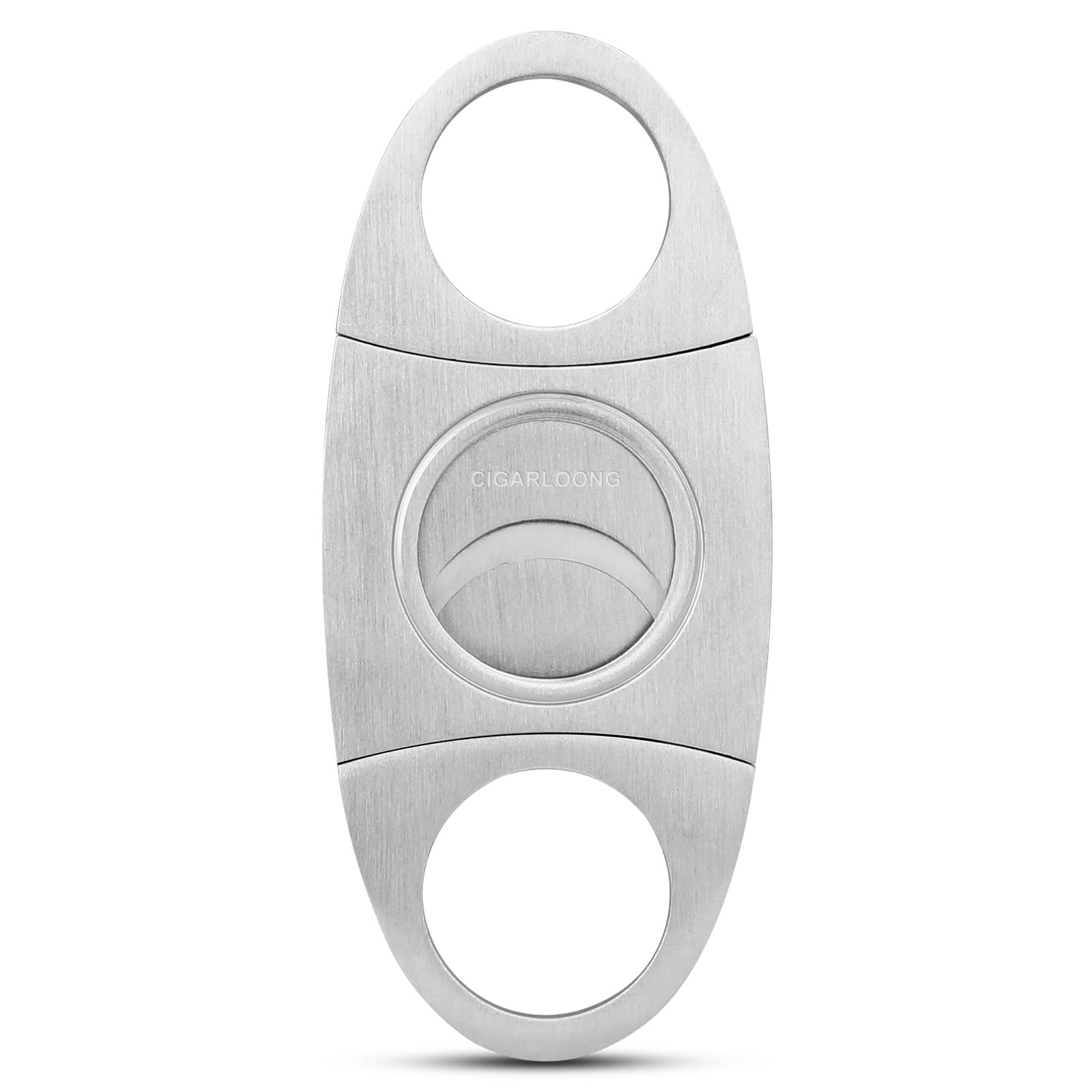 CIGARLOONG Cigar Cutter Stainless Steel Brushed Double Blades Cigar Guillotine, Gifts for Men