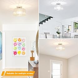 Crystal Ceiling Light Fixture, Chrome Close To