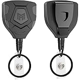 MNGARISTA Llavero retráctil resistente con clip para cinturón, llavero con carrete de identificación y soporte para tarjetas 