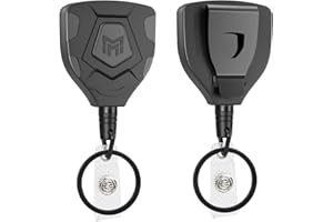 MNGARISTA Heavy Duty Retractable Keychain with Belt Clip, ID Badge Reel Key Chain, Badge Holder with 31.5' Steel Cord and Key Ring, 9.0oz, 2-Pack