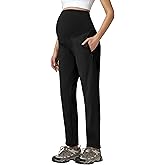 V VOCNI Maternity Pants Straight Leg Scrub Pants Quick Dry Casual Pregnancy Scrubs for Work Hiking Travel