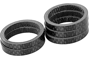 A ABSOPRO 5pcs Headset Spacer Carbon Fiber Handlebar Stem Spacers Fit 1 1/8 Inch Stem for MTB Mountain Road Bikes Cycling Bic
