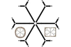 TGOOD Gift for Mum!Sheet Fasteners keepers-Adjustable Elastic Bed Sheet Holder Straps for Full,Queen,King Twin Bed,6 Way Cross Sheet Clips Suspenders Band,Fitted Round and Square Mattresses.(black)