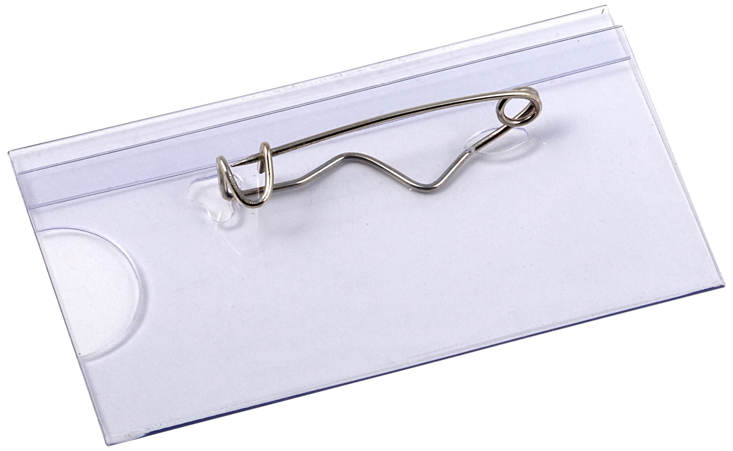 EUROPEL Name Badge Holders with Safety Pin & Blank Card Insert Sheets (Pack of 24) | Horizontal ID Card Holder for School, Colleges, Offices & Corporate Event | 60 x 40 mm, 121262