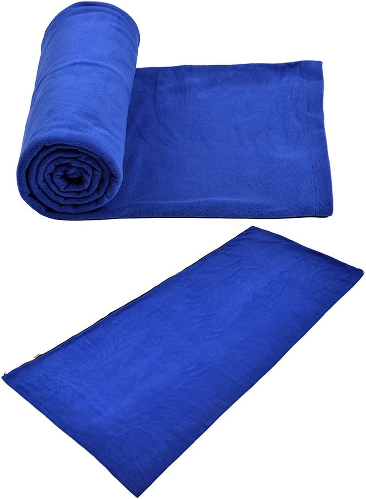 BESTEAM Fleece Sleeping Bag Liner Blanket Warm Ultra Light Microfiber Cozy Multicolor - Size 71"(L) X 30"(W) - with Carry Storage Bag