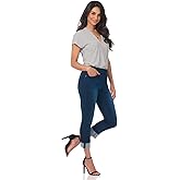 Rekucci Secret Figure Denim Women's Pull-On Slim Fit Cropped 4 Season Jean