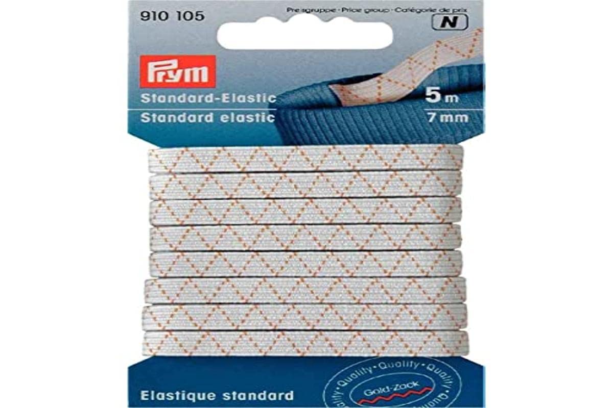Prym 5 m x 7 mm Standard Elastic, White
