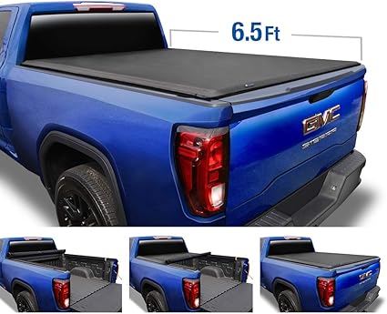 Deebior Black Vinyl Soft Lock Roll Up Tonneau Cover Clamp On No Drill Top Mount Assembly For Chevy Silverado Gmc Sierra 14 18 1500 15 18 2500 3500 Hd Pickup Fleetside 6 5ft Bed 1261