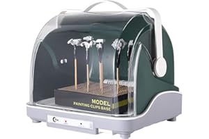Model Painting Dryer Booth, 120w Electric Airbrush Spray Booth Kit with Transparent Cover, Water Filter Box & Cool Air Mode, 