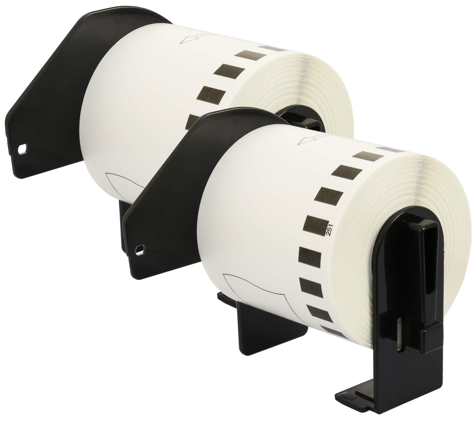 2 Compatible Rolls DK22251 DK-22251 62mm x 15.24m Continuous Labels for P-Touch QL-800 QL-810W QL-820NWB, Red and Black on White