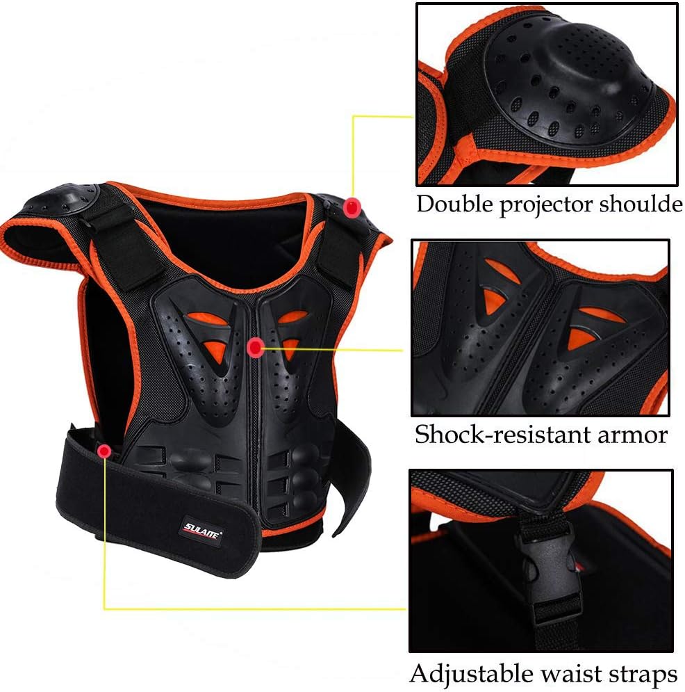 GuTe Kids Bike Chest Protector, Sport Motocross Skiing Armor Vest Spine Protective Gear: Automotive