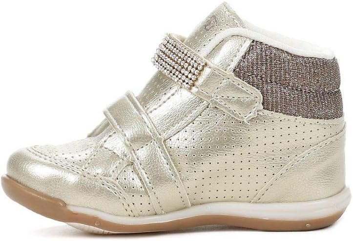 tenis cano alto infantil dourado